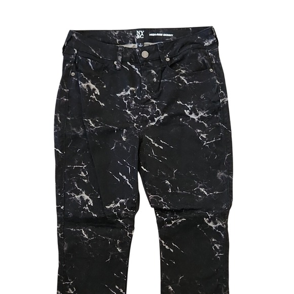 NY&C High Rise Skinny Jeans Marble Print Denim Pants Casual‎ - Picture 10 of 10